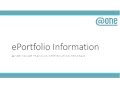 Online Teaching Certification EPORTFOLIO INFO...