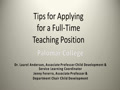 Tips for Applying for a Full-Time Teaching Po...